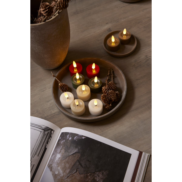 Star Trading LED-Teelicht Flow – CR2032 (2×, inkl.), Timer, IP20 – Braun