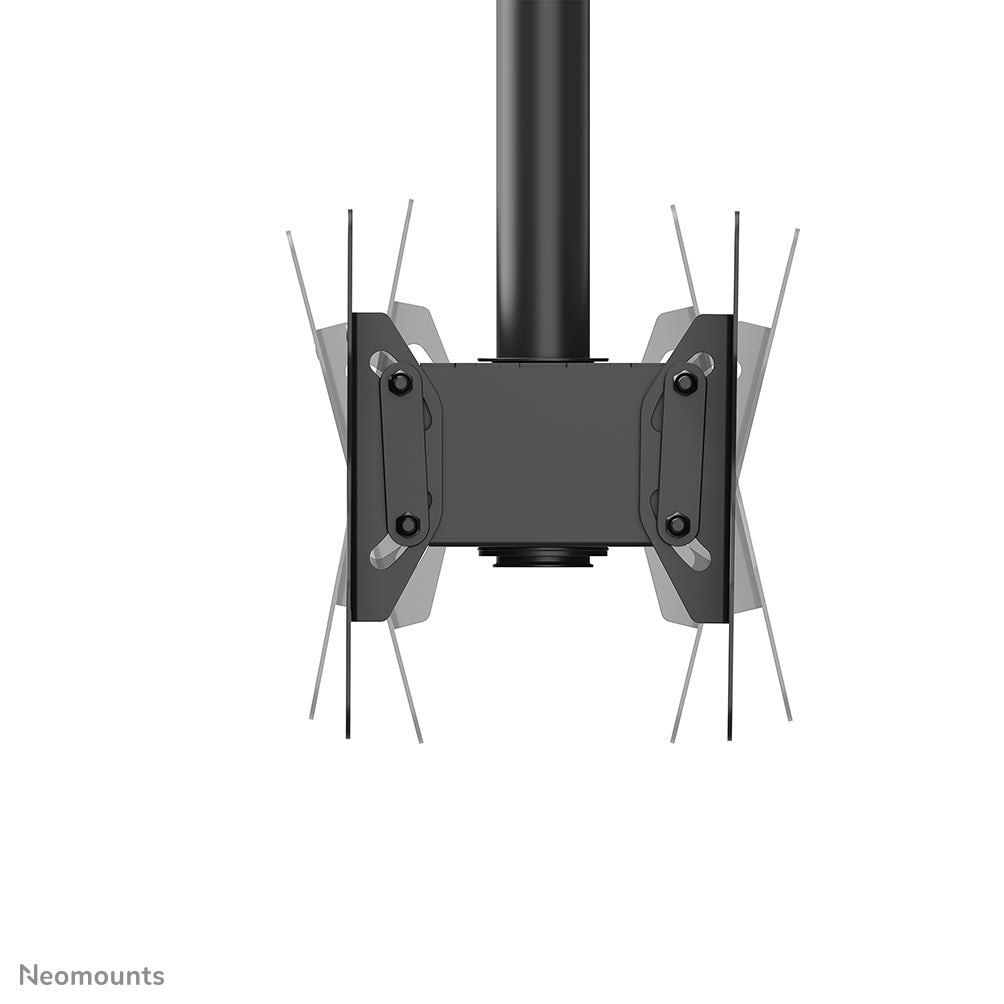 Neomounts CL35-340BL22 – Doppel Monitor-/TV-Deckenhalterung 23–42", VESA 100 × 100 mm / 200 × 200 mm · H 106–156 cm