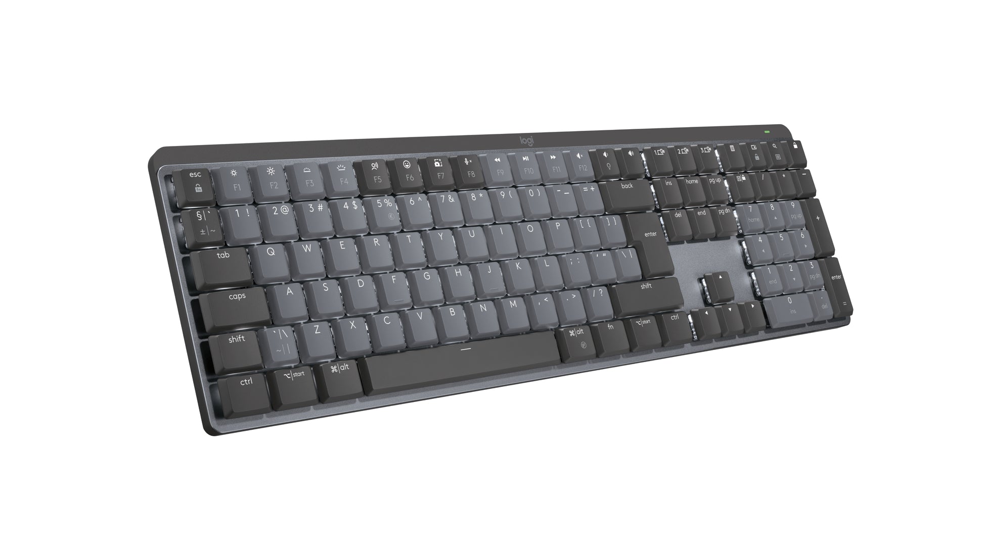 Logitech MX Mechanical – Tastatur, kabellos (Bluetooth), US-Layout (EN), beleuchtet, Dunkelgrau