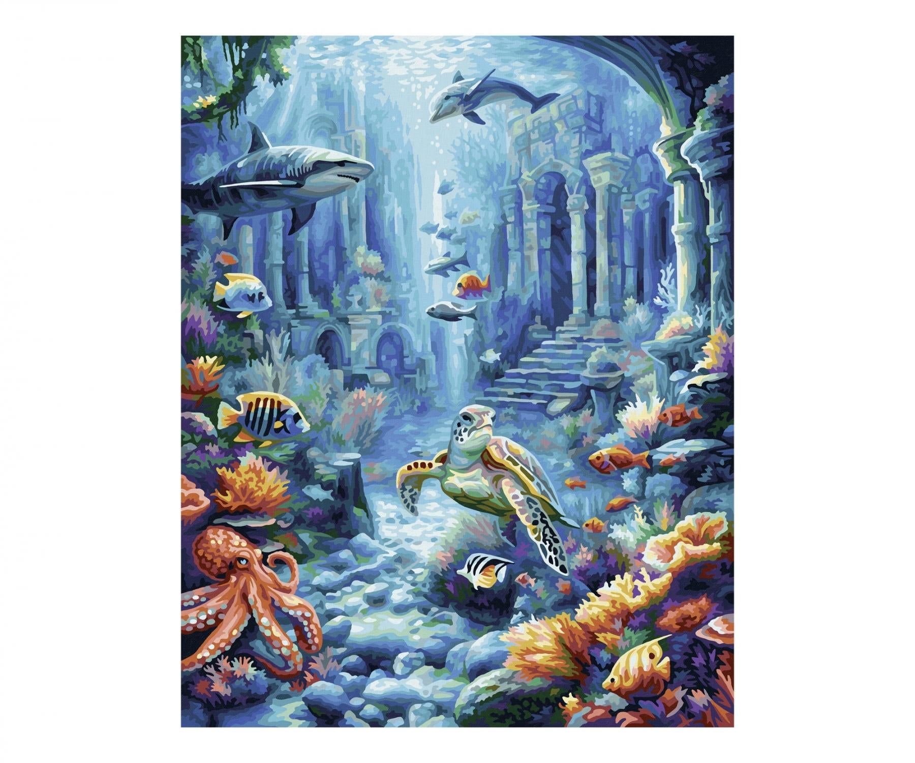 Schipper Malen-nach-Zahlen-Set – Unterwasserwelt – 40 × 50 cm – ab 14 Jahren
