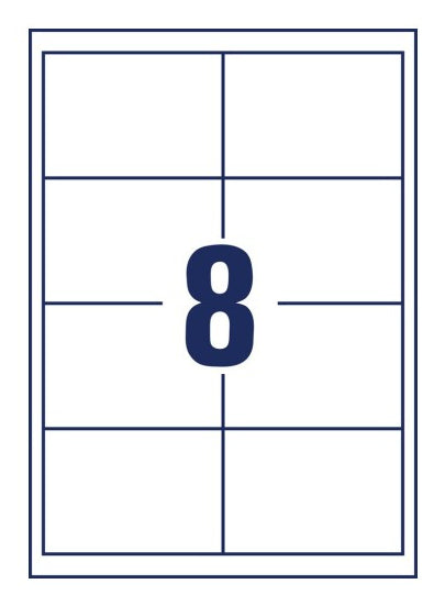 Avery 4782-65 – Etiketten A4 97 × 68 mm – Papier, weiss – Permanent haftend – Laser/Inkjet – 8 pro Blatt, 65 Blätter