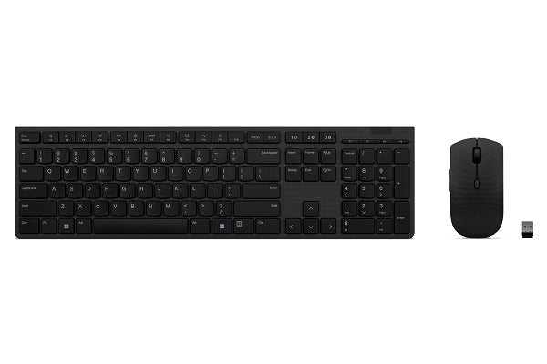 Lenovo Tastatur-Maus-Set – Norwegisch – RF + Bluetooth, Full-Size, Scherenschalter, 4000 DPI, Grau
