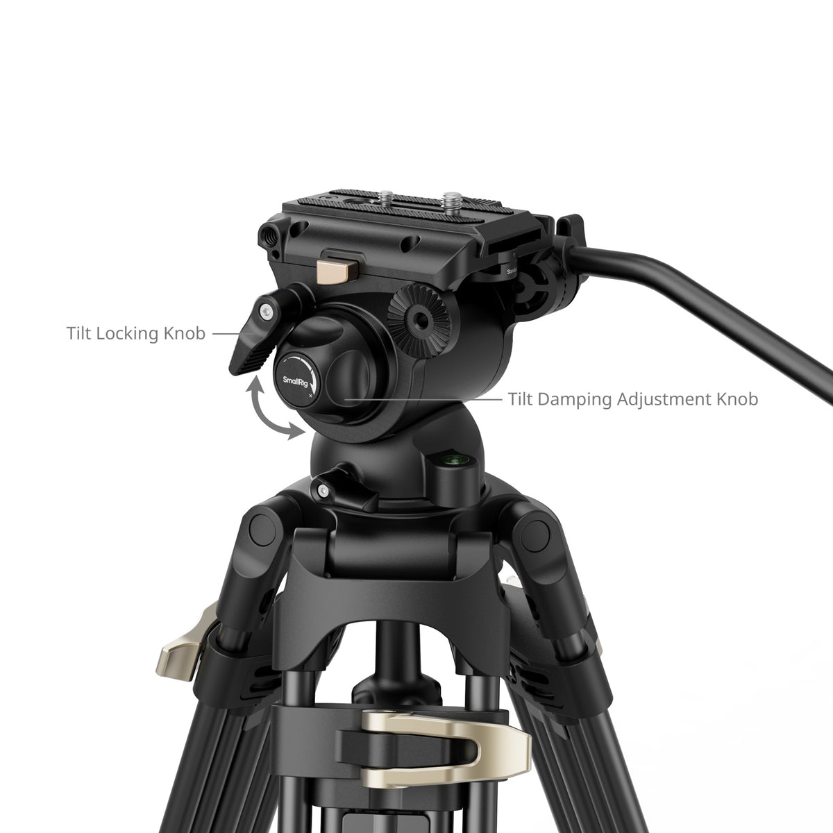 SmallRig AD-01S Stativ – bis 187 cm – Traglast 15 kg – Foto-Video-Kopf – Schwarz