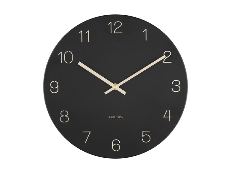 Karlsson Wanduhr – Analog, Ø 30 cm, Schwarz, Metall