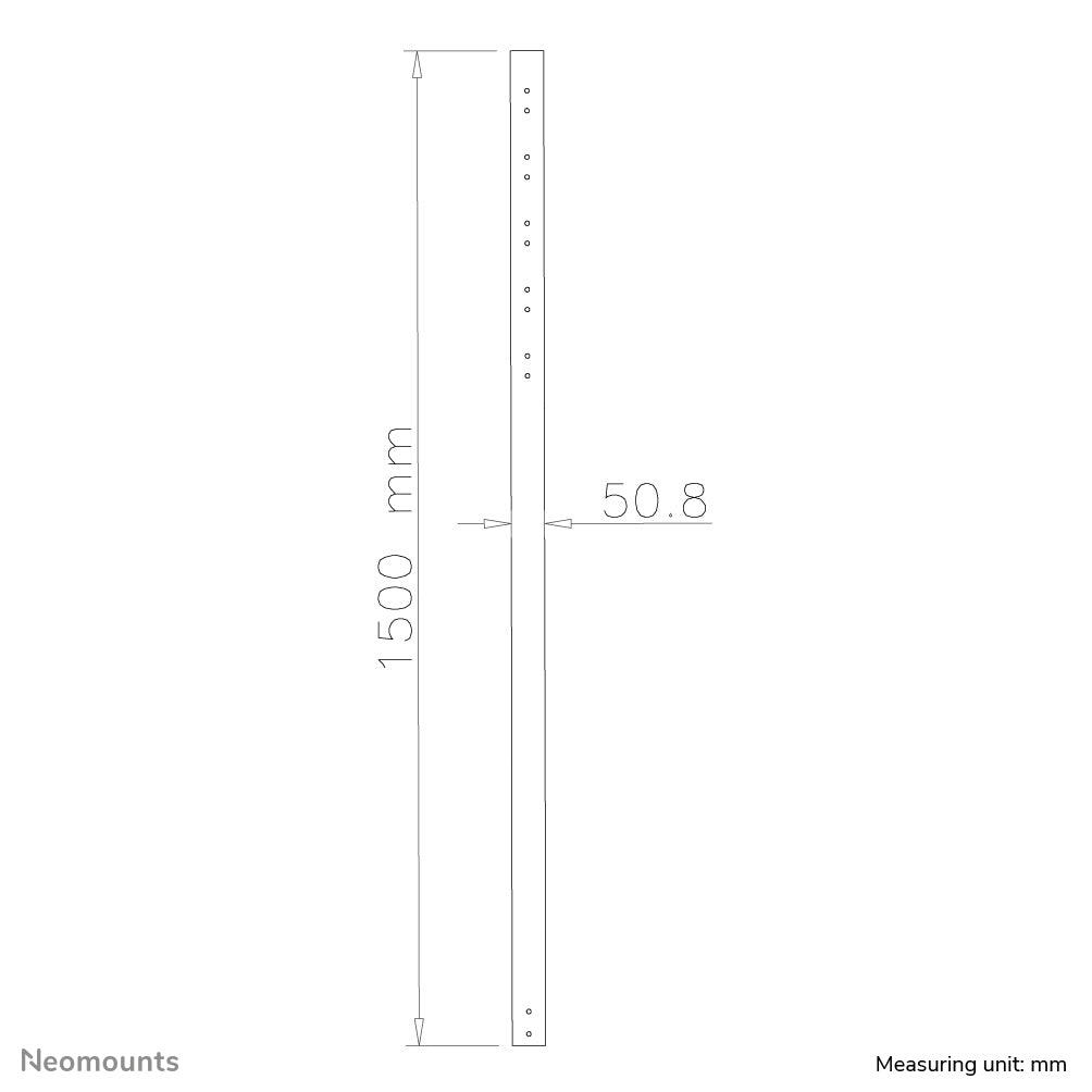 Neomounts Verlängerungsrohr – 150 cm, bis 50 kg – für FPMA-C200/C400/PLASMA-C100 – Schwarz