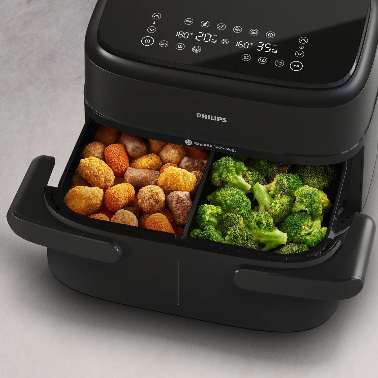 Philips Heissluftfritteuse NA150/00 – 7 l, Rapid Air & 8 Programme, 2450 W – schwarz