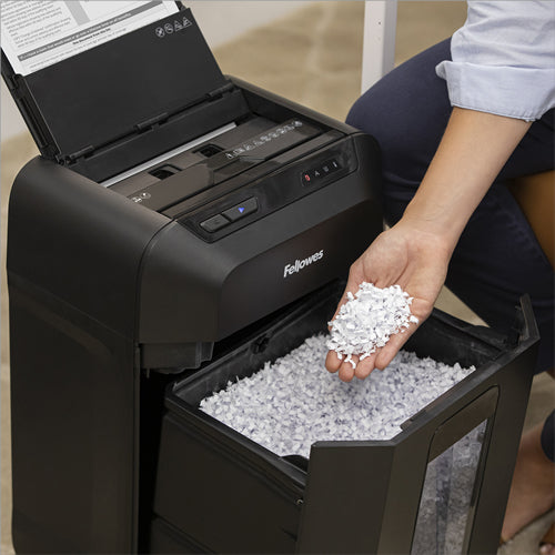 Fellowes AutoMax 80M – Aktenvernichter, DIN P-4, Partikelschnitt 4 × 12 mm, 80 Blatt, 17 l
