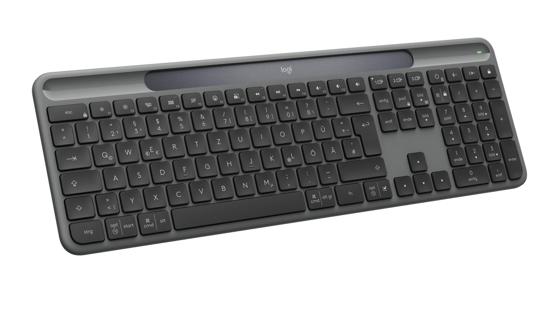 Logitech Signature Slim Solar+ K980 – Tastatur – Bluetooth & 2,4 GHz – Solar, wiederaufladbar – QWERTZ (DE)