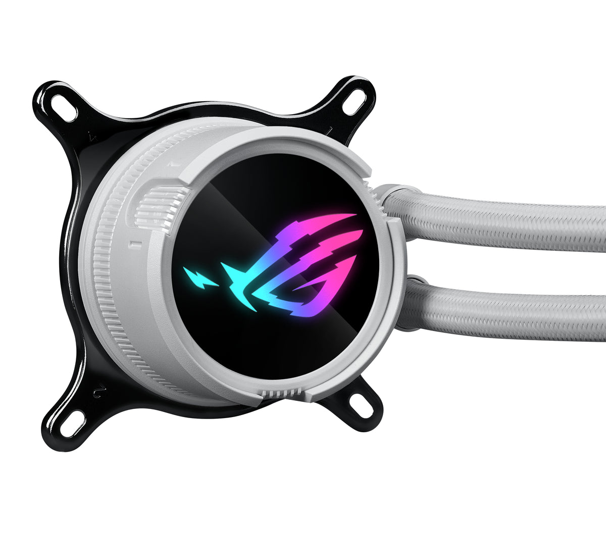ASUS ROG STRIX LC III 360 ARGB WH – Flüssigkeitskühler – 360 mm Radiator, 3×120 mm Lüfter, LCD, Weiss