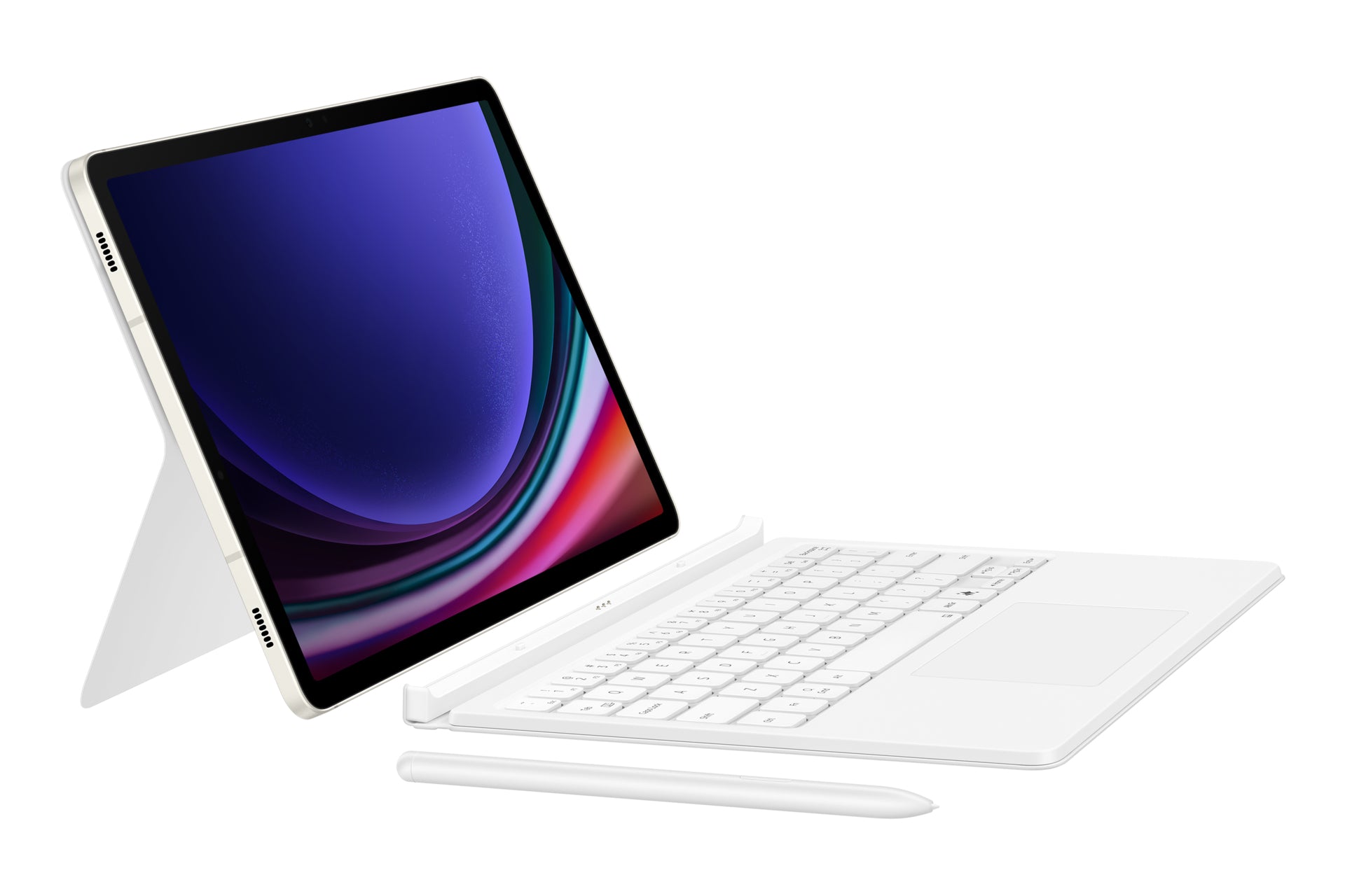 Samsung Tastatur-Case für Galaxy Tab S9 / S9 FE 11" – Smart Connector, mit Touchpad – Weiss