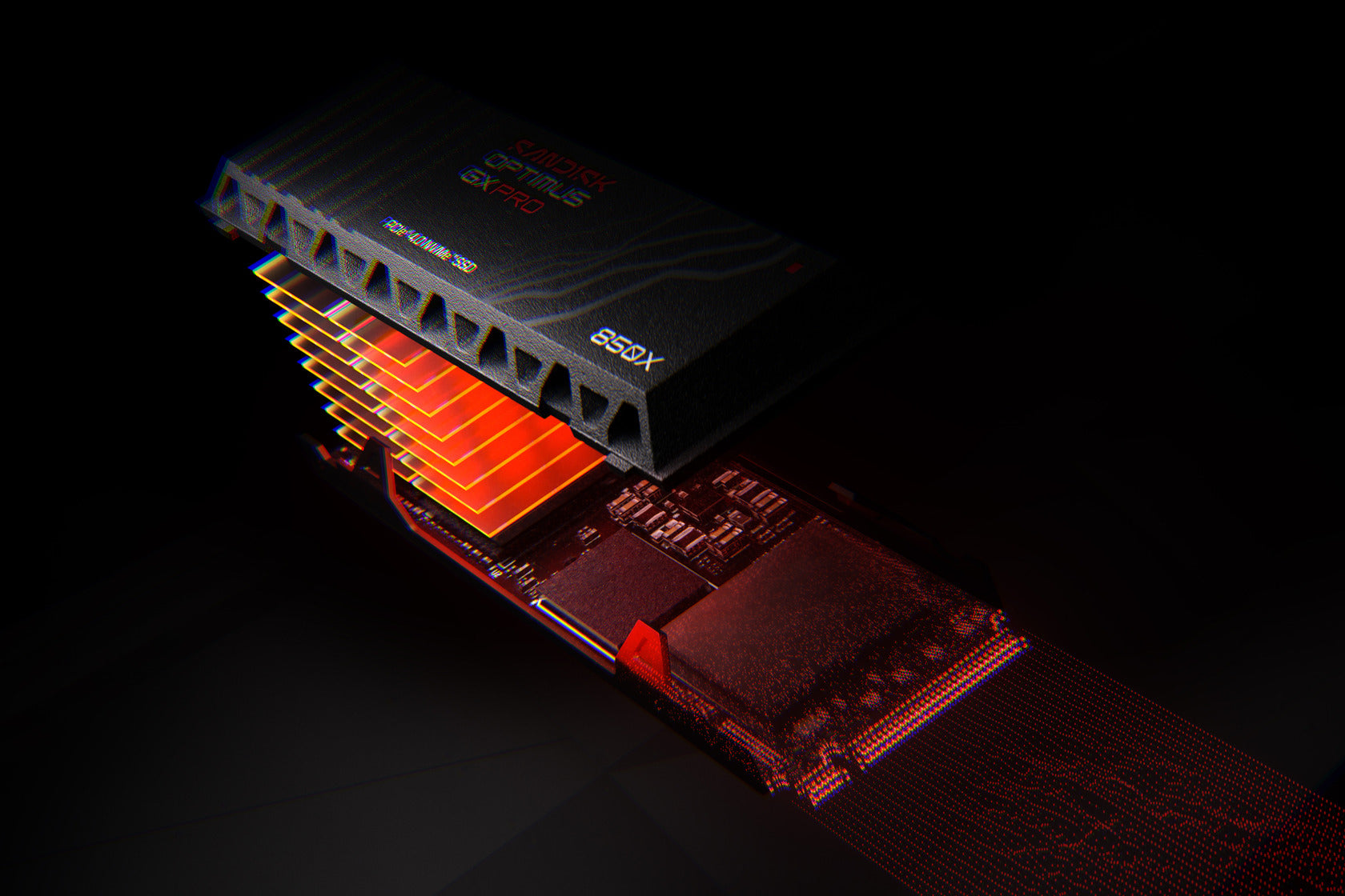 SanDisk Optimus GX PRO 850X – 2 TB M.2 2280 NVMe PCIe 4.0 SSD, 7300/6600 MB/s, Kühlkörper