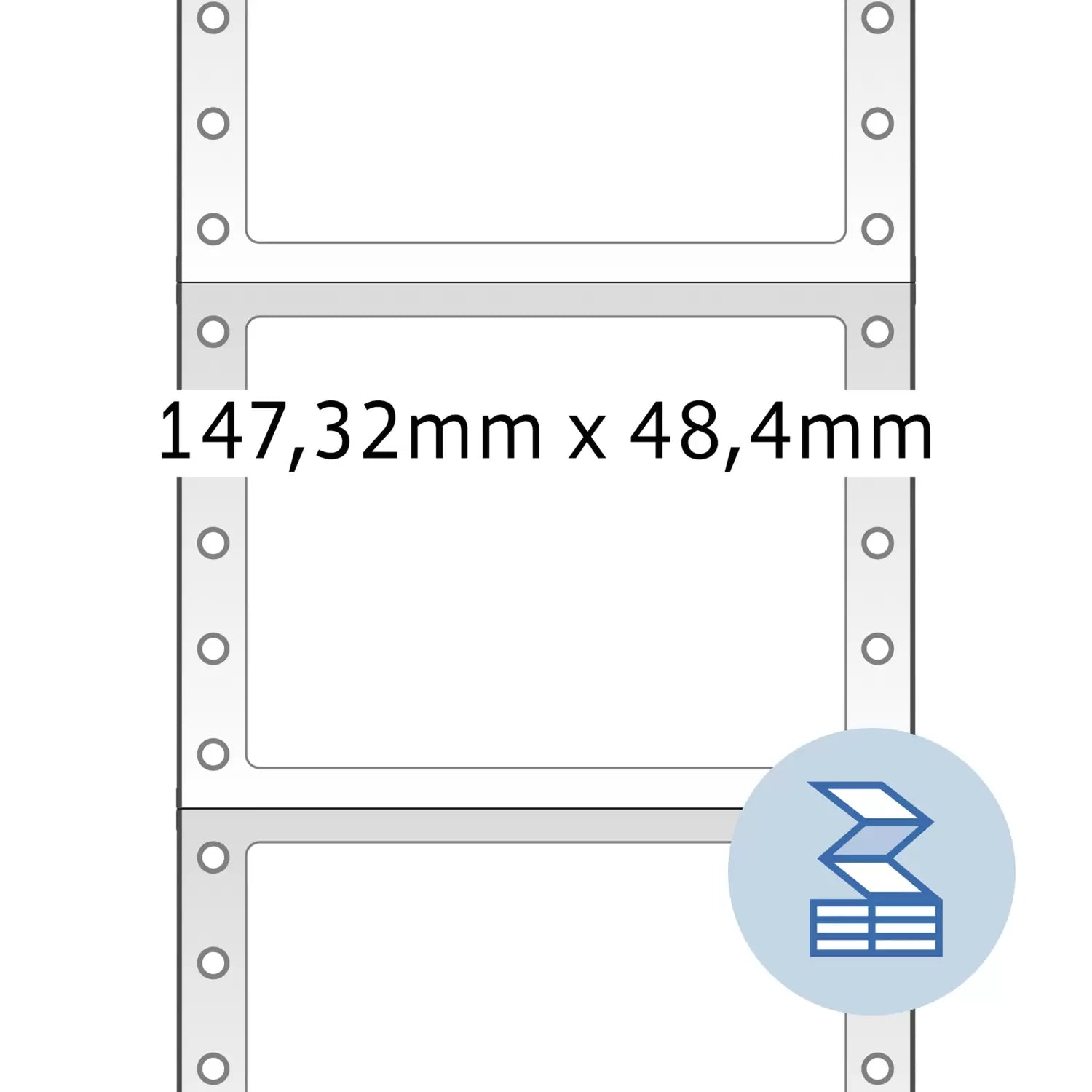 HERMA Etiketten (Rolle) 147 × 48 mm – Papier, weiss – permanent haftend – Punktmatrix – (6'000 Stk.)