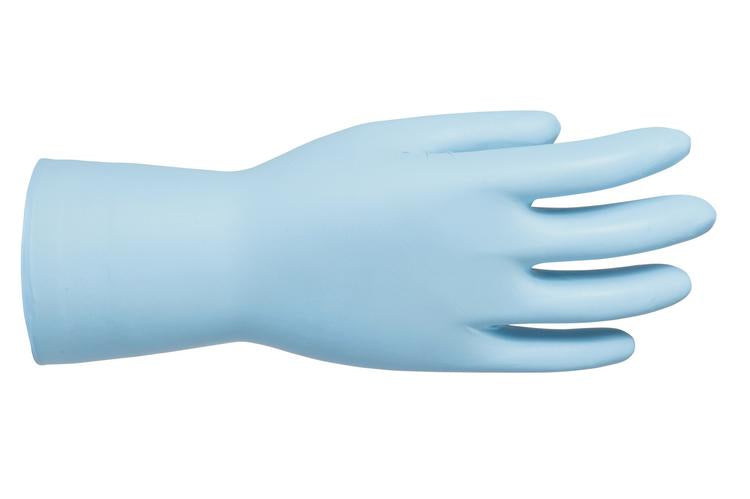 Kcl by honeywell Einweghandschuhe Nitril – Grösse 8 (M), 50 Stück – Blau, puderfrei, lange Stulpe