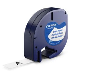 DYMO Schriftband – 12 mm × 4 m, weiss, schwarz
