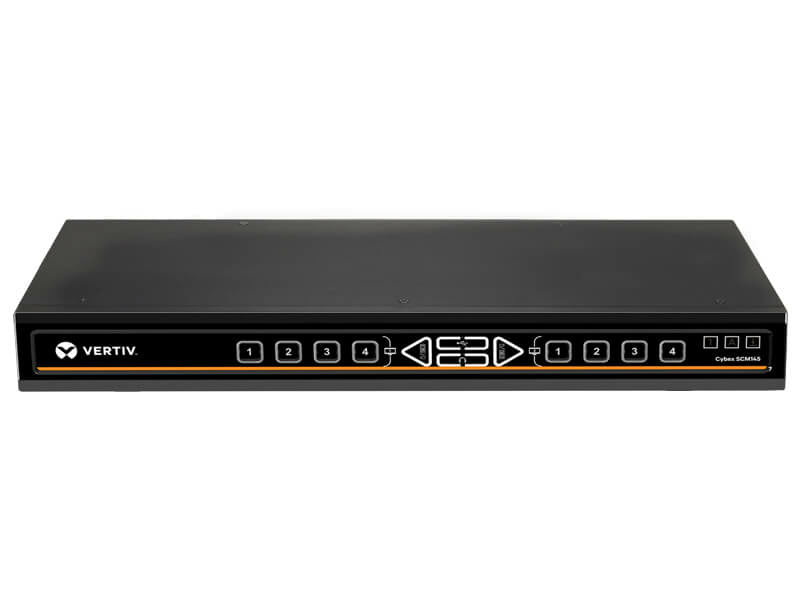 Vertiv SCM145DPH-400 – 4-Port DP/HDMI KVM-Switch – 4K/60 Hz, USB 2.0-Hub, Audio, Desktop