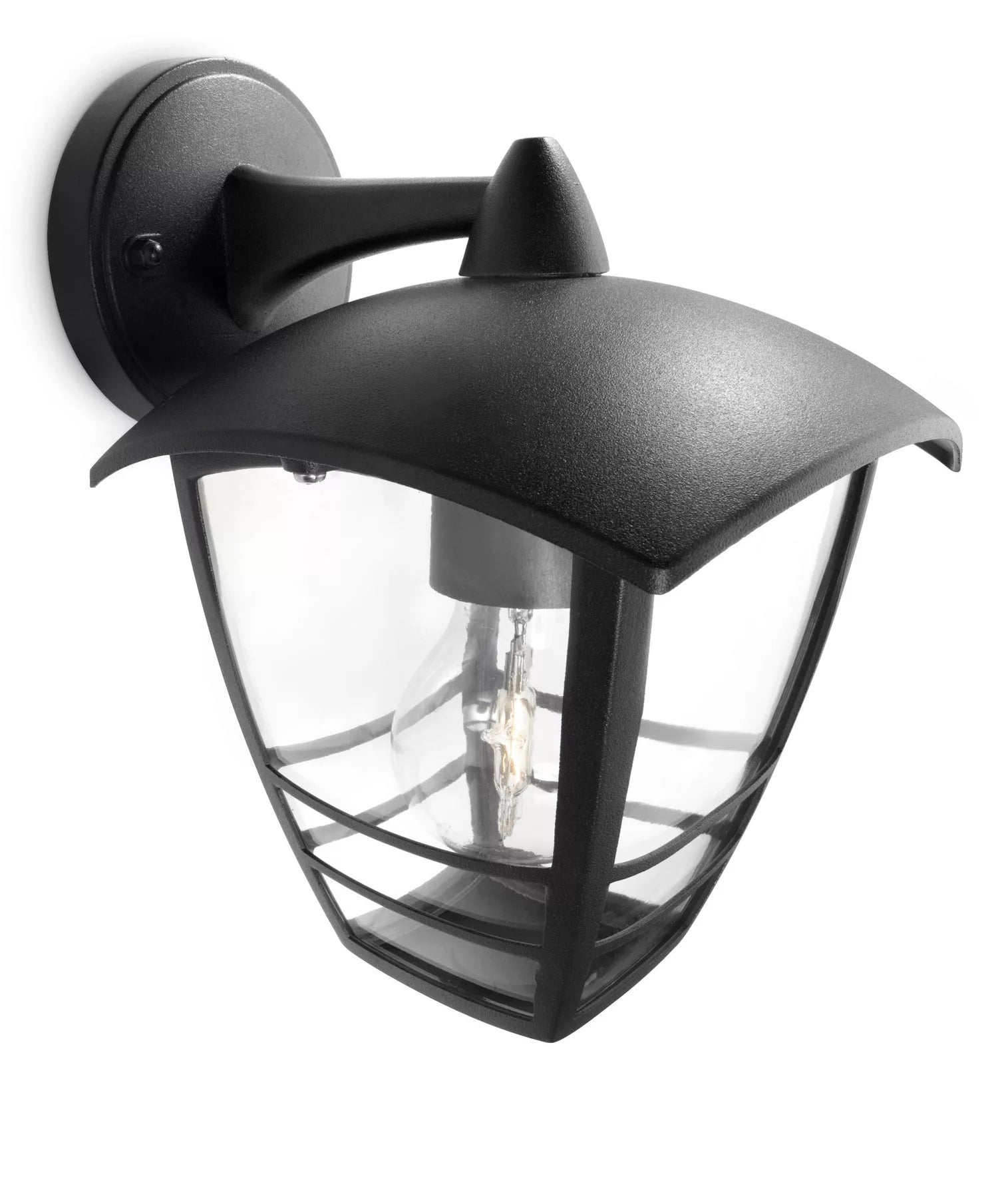 Philips by Signify Philips Aussenwandleuchte – 30 × 30,3 cm – 60 W – IP44 – Netzbetrieb, dimmbar – Schwarz – Aluminium