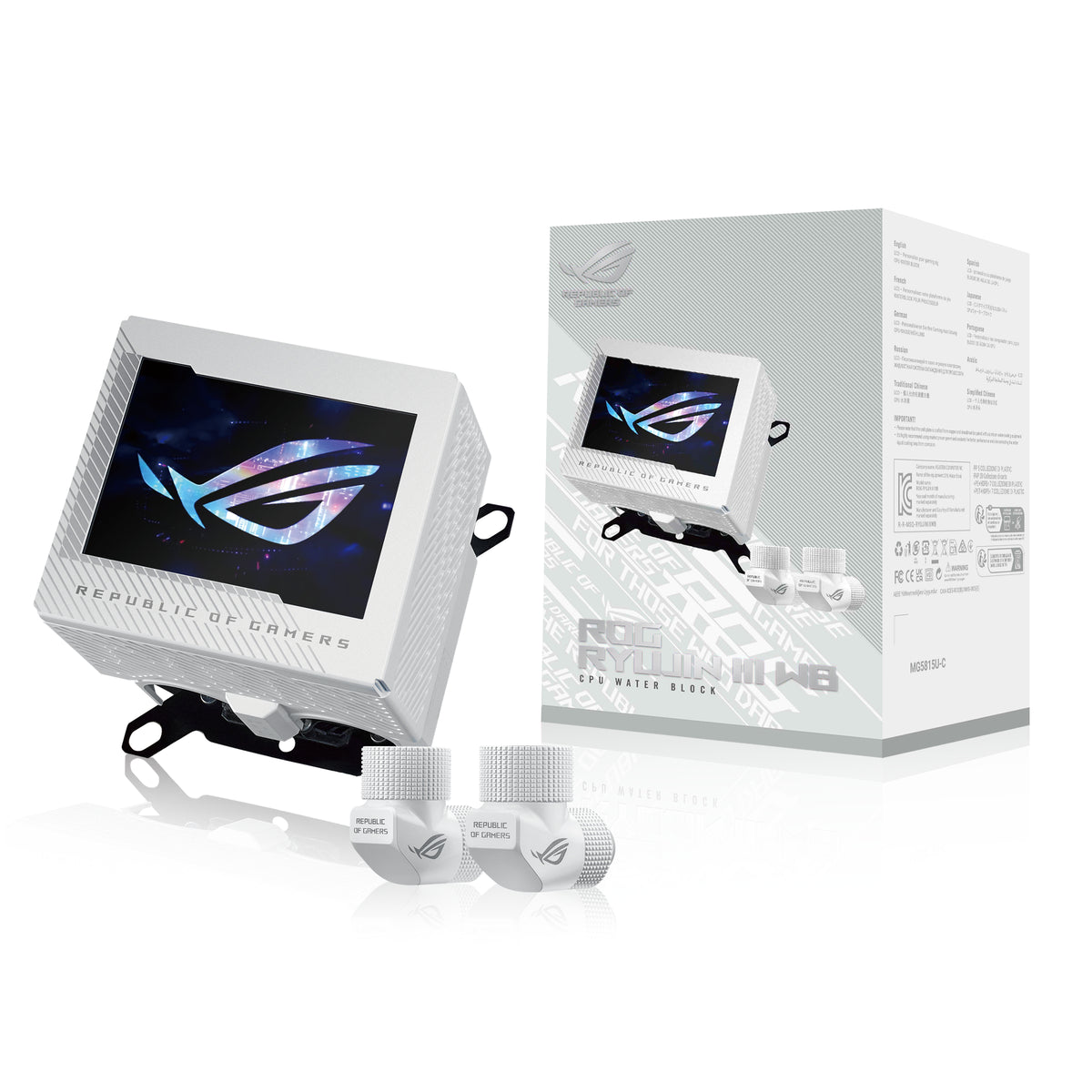ASUS ROG RYUJIN III WB WHT – Wasserblock – für LGA 1700, AM4, AM5 und andere, Weiss