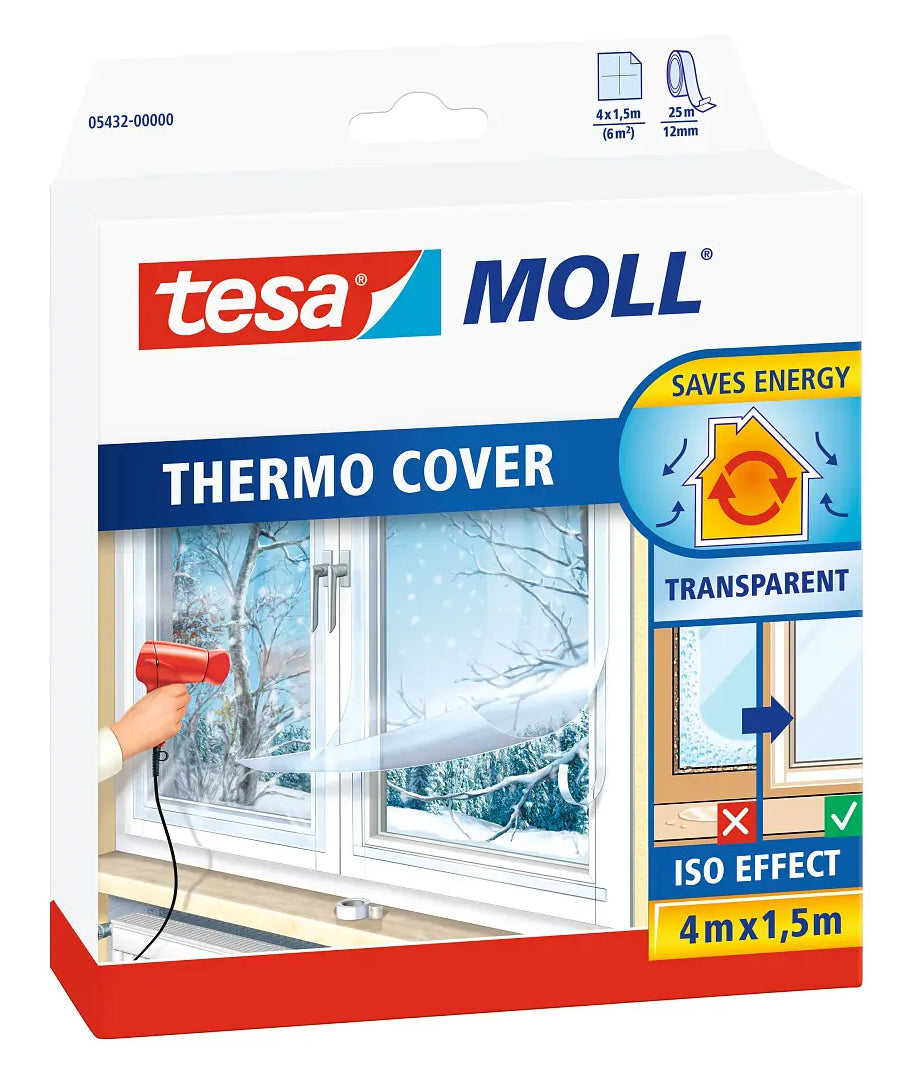 TESA Abziehbare Isolier-/Thermofolie Transparent – 150 cm × 4 m