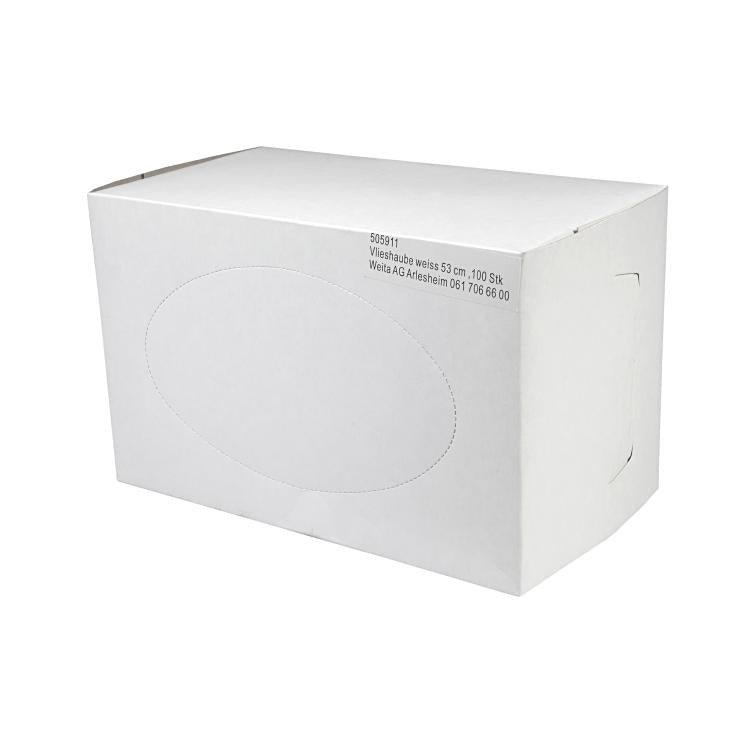 Weitawear Vlieshaube Princess B – Ø 53 cm, 100 Stück – Weiss, Polyestervlies, 12 g/m²