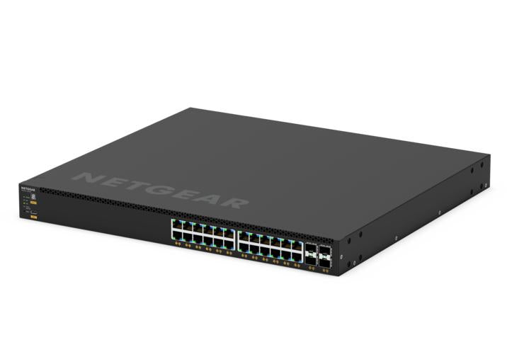 NETGEAR GSM4328-100AJS – Managed Switch – 24×GbE, 4×SFP+, L3, PoE+ 648 W, 1U