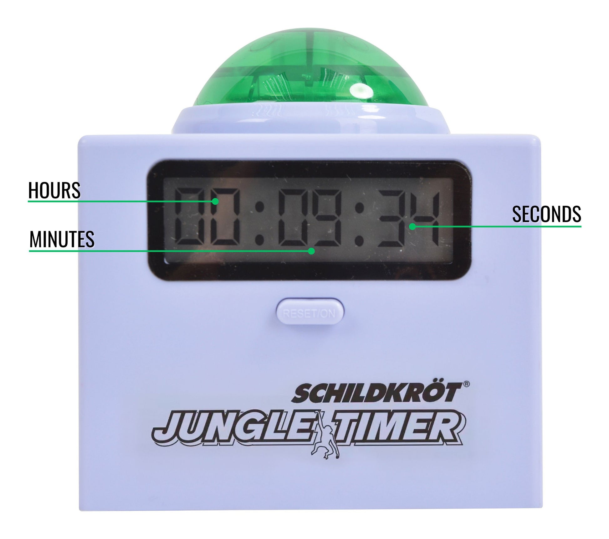 Schildkröt Funsports Jungle Timer Sport-Timer – digital, 3× AA, ohne Batterien – ab 5 J. – ABS, LCD – grün/violett