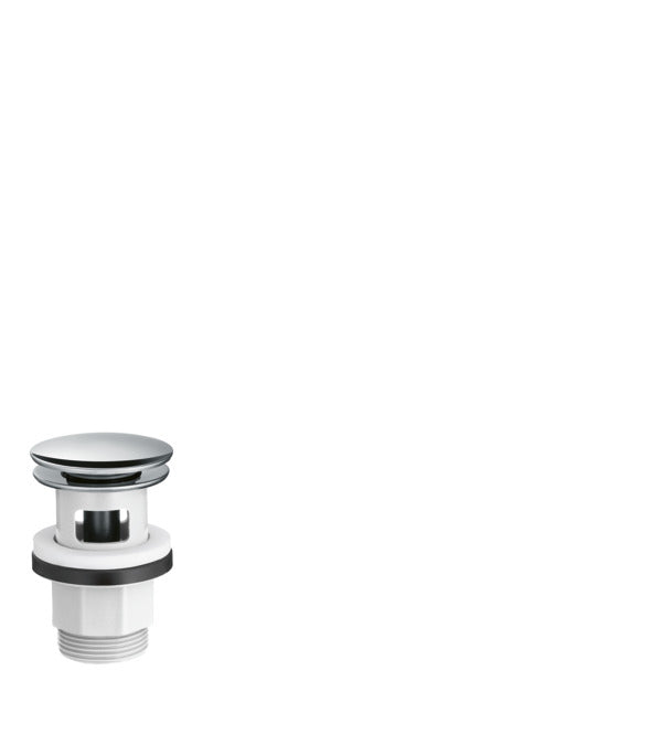 Hansgrohe Ablaufgarnitur Push-Open – Ø6,4×11,1 cm, Edelstahl/Kunststoff, für Waschbecken, Chrom