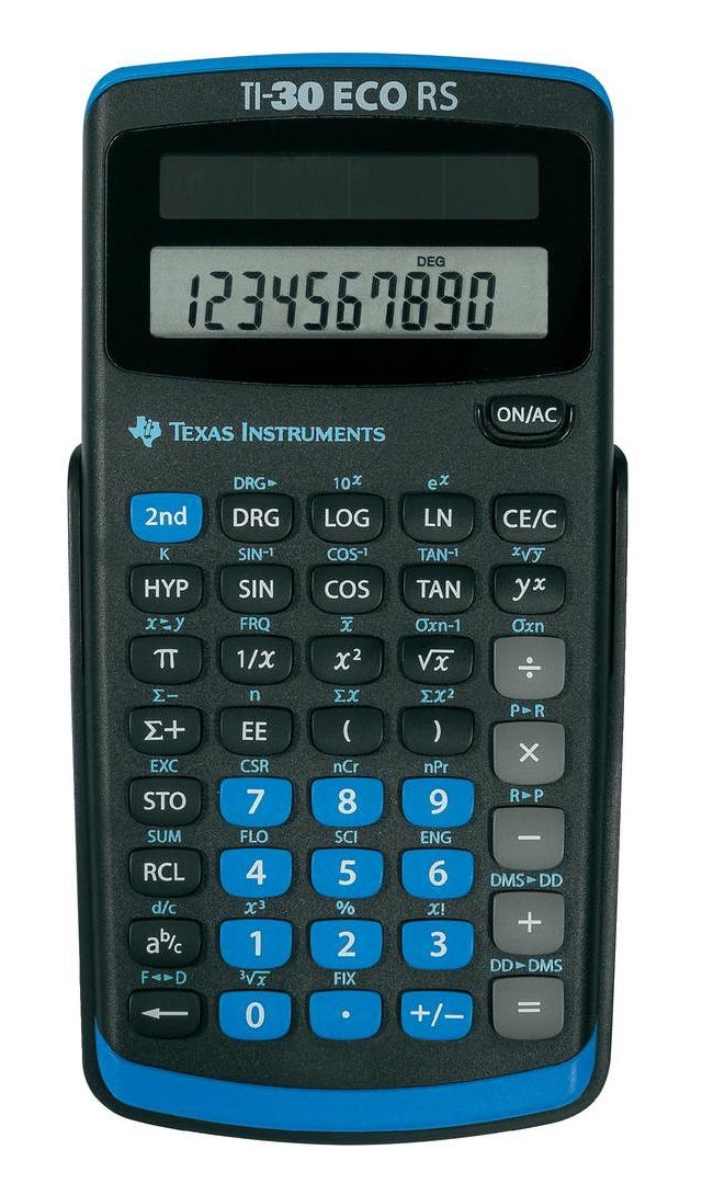 Texas Instruments Wissenschaftlicher Taschenrechner TI-30 ECO RS – 10-stellig – Solar – Schwarz