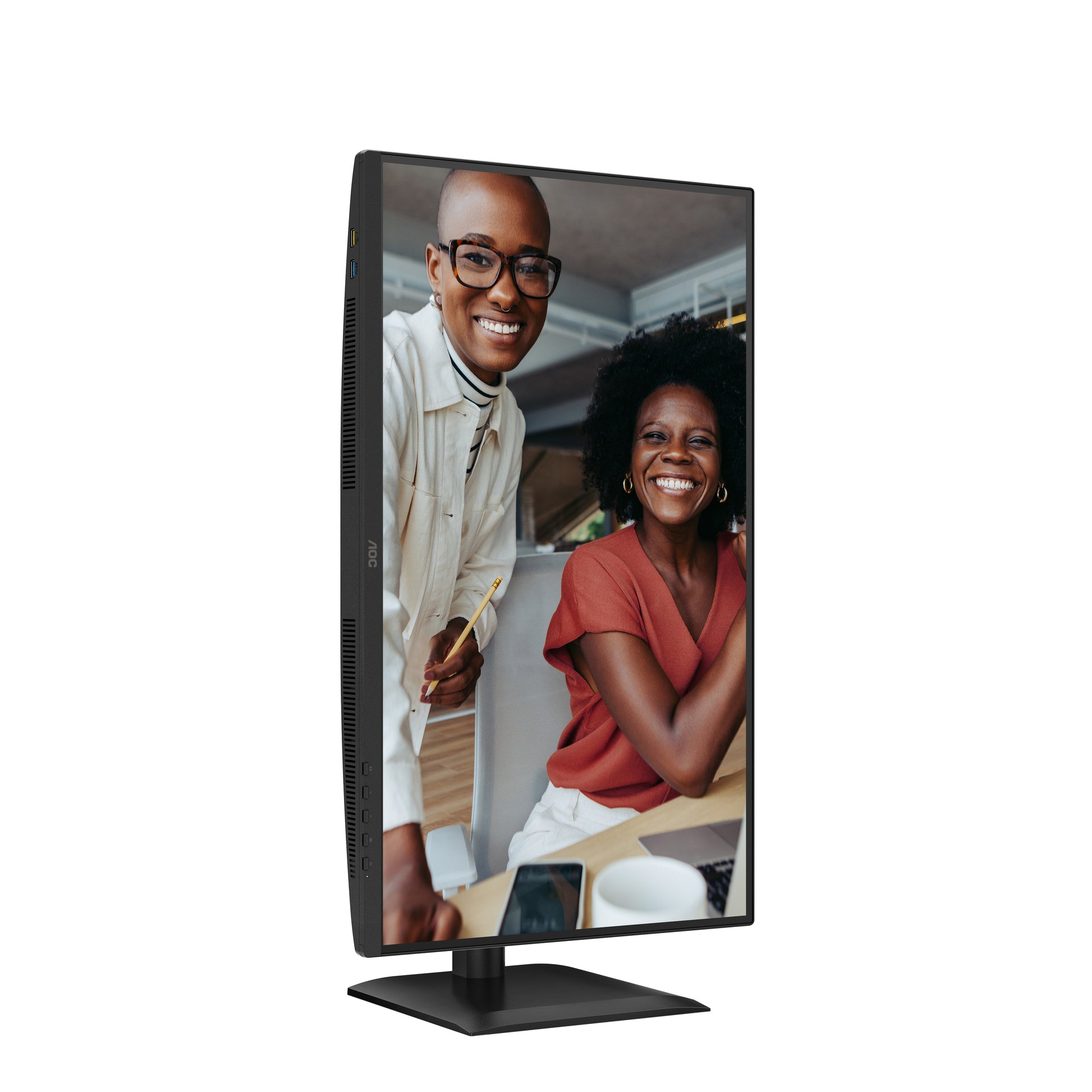 AOC 27E4U – Monitor, 27", IPS, 120 Hz, 300 cd/m², USB-Hub, Integrierte Lautsprecher, VESA 100 × 100, Schwarz