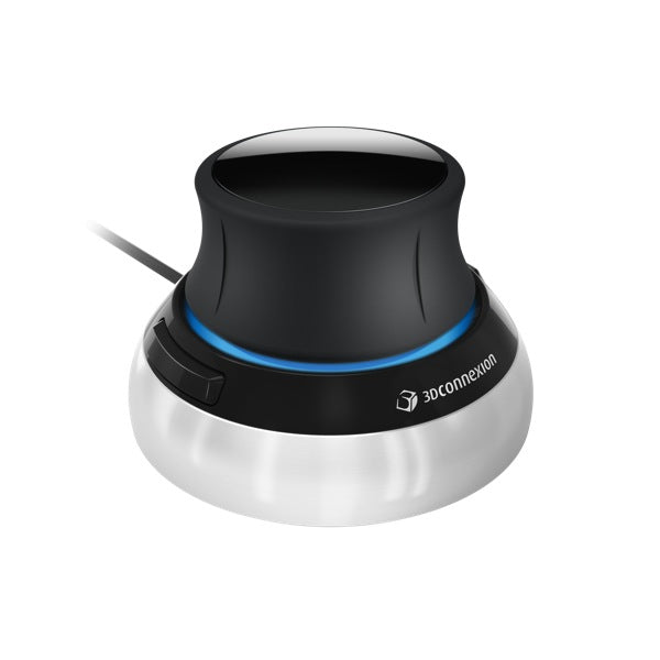 3Dconnexion SpaceMouse compact 3D-Maus – kabellos, 2,4 GHz, beidhändig, 3D-Navigation, silber