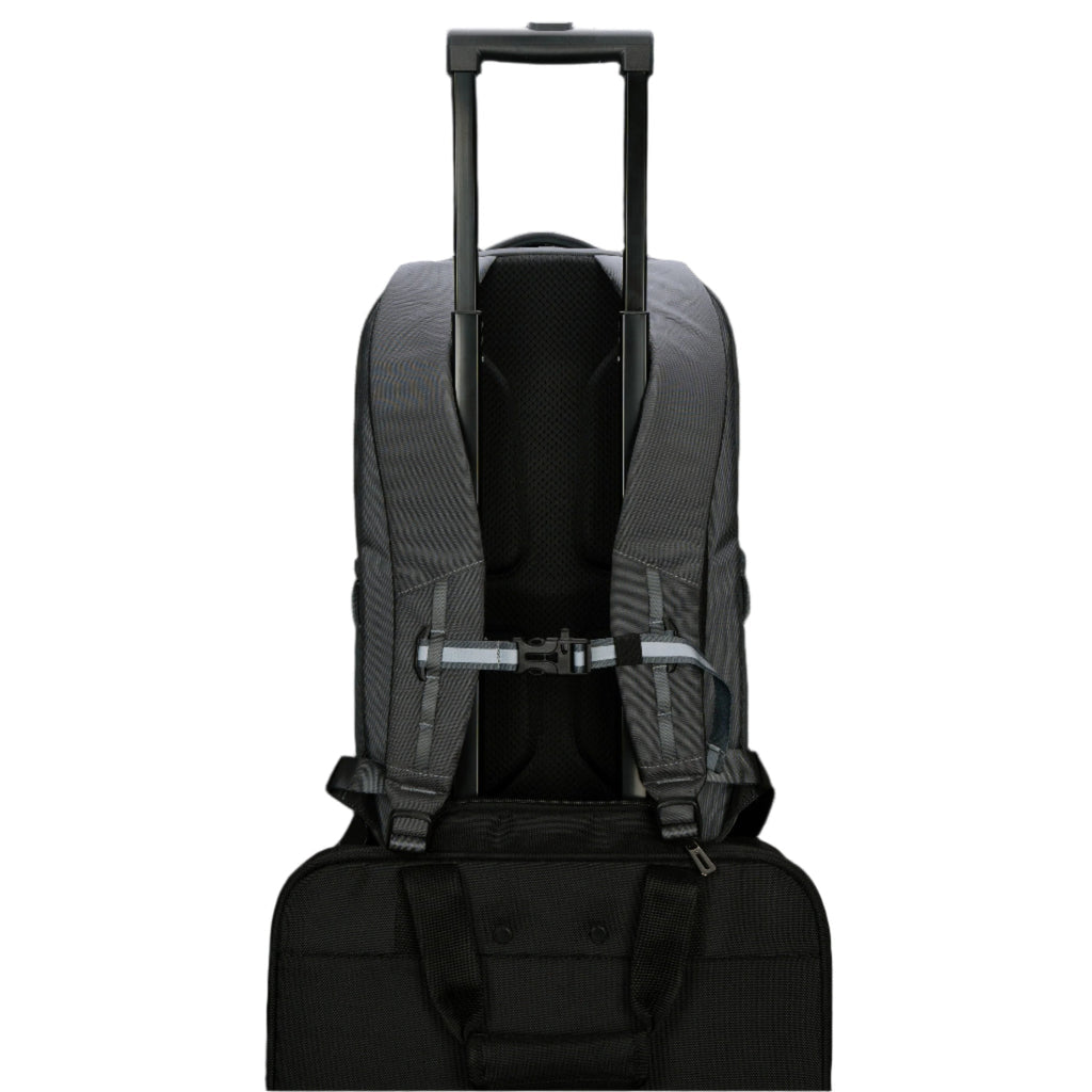 Targus Notebook-Rucksack Work+Play Trio – für 16", 20 l, aus recyceltem Material – Grau, 295 × 470 × 130 mm