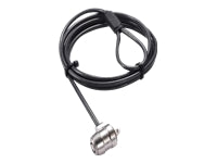 DICOTA D30971 Kabelschloss (T-Lock) für Monitor – 2 m, 2 Schlüssel, 4,4 mm – Schwarz/Silber