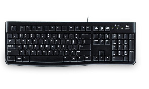 Logitech K120 – Tastatur, kabelgebunden (USB-A), DE-Layout (DE) – für Windows & Linux