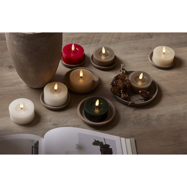 Star Trading Teelicht Flow – Batteriebetrieben, Timer, 2er-Pack – Beige