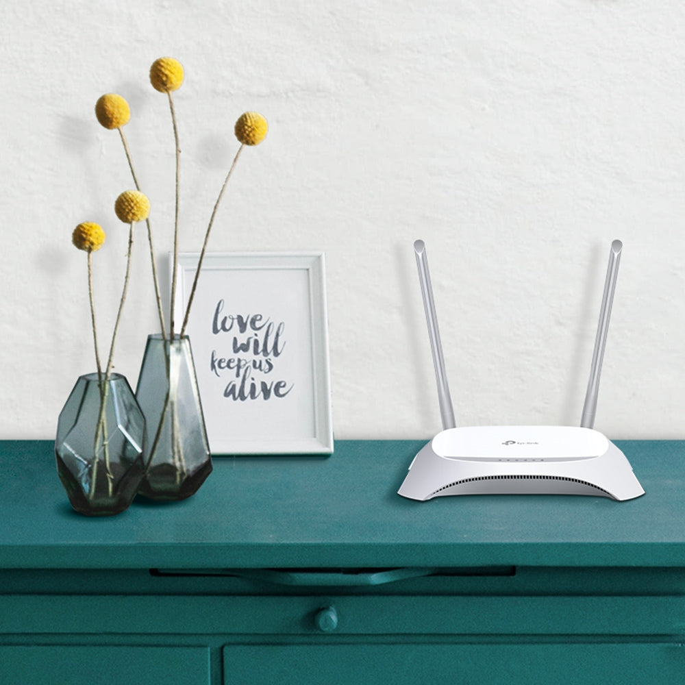 TP-Link TL-MR3420 WLAN-Router – Wi-Fi 4 (802.11n), 300 Mbit/s, 4× 10/100 Mbit/s LAN, 1× USB 2.0