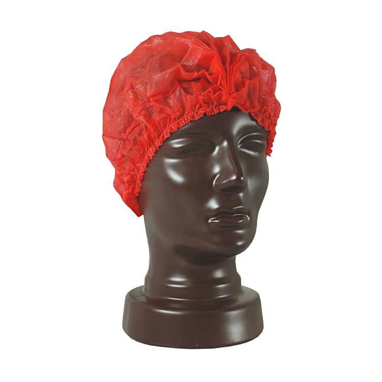 Weitawear Vlieshaube Princess C – 53 cm, 100 Stück – Rot, PP-Vlies, latexfrei, lebensmittelecht