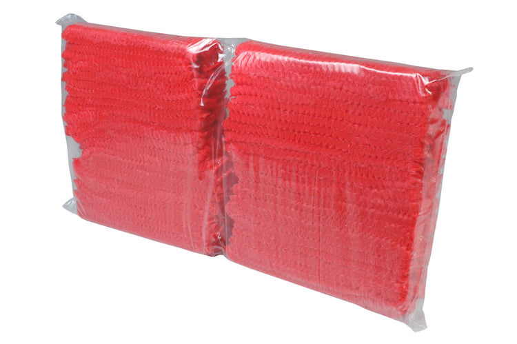 Weitawear Vlieshaube Princess C – 53 cm, 100 Stück – Rot, PP-Vlies, latexfrei, lebensmittelecht