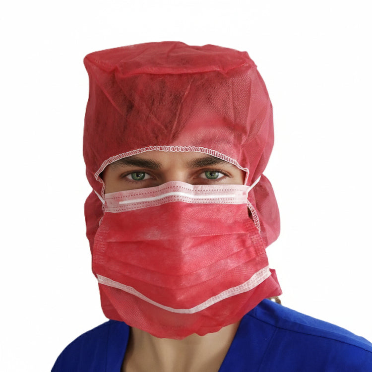 Weitawear Astrohaube mit Maske – Beutel, 100 Stück – Rot, Polypropylen