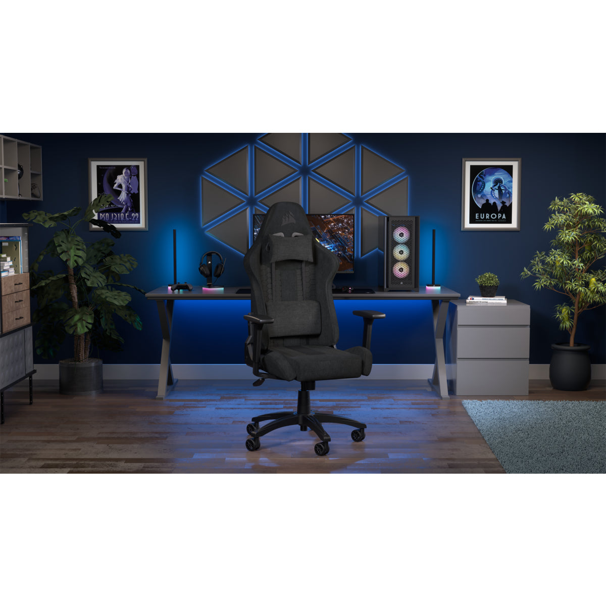 Corsair T100 Leatherette – 55 cm, Schwarz
