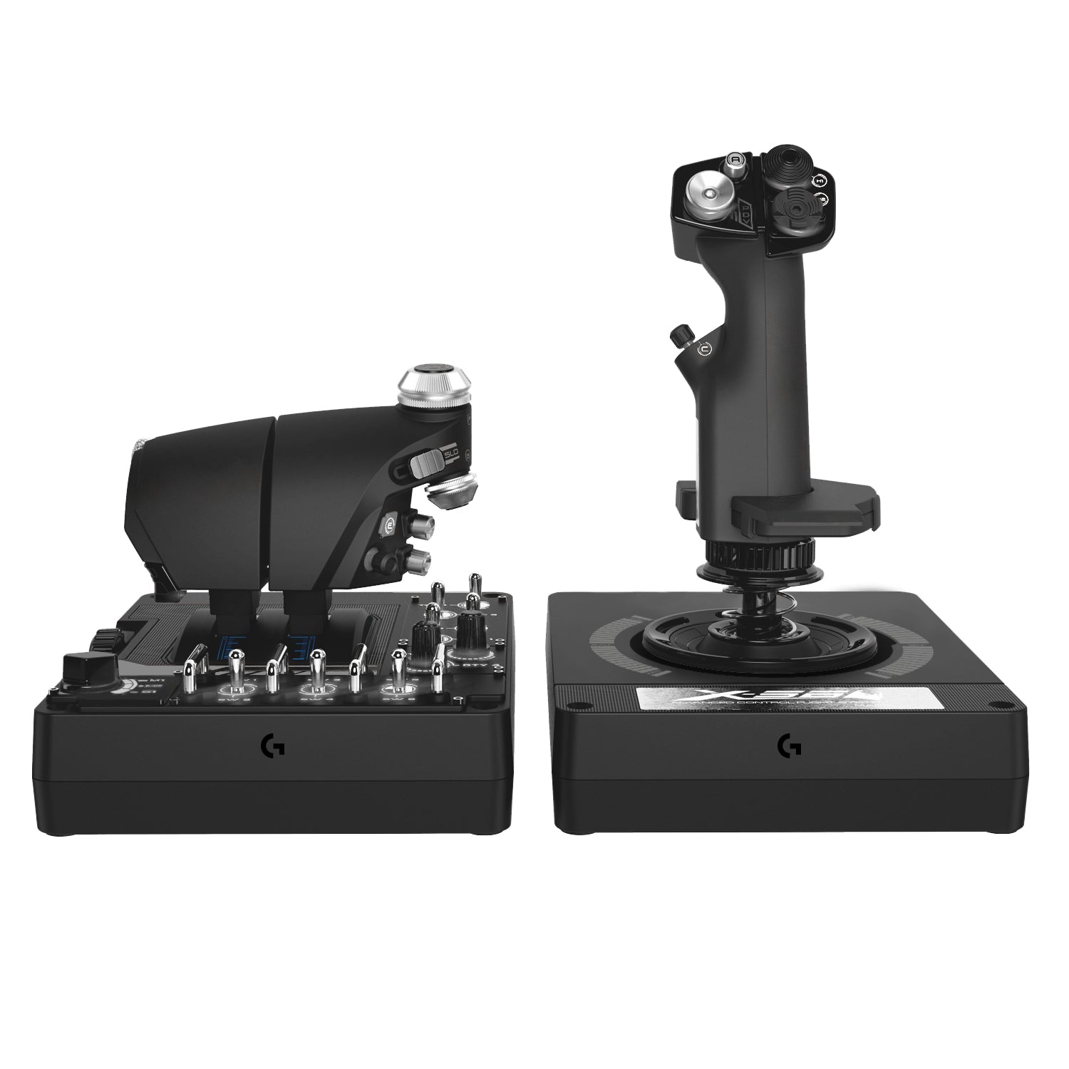 Logitech G Pro Flight X56 Rhino – Joystick – USB (kabelgebunden), RGB, Schwarz, für PC