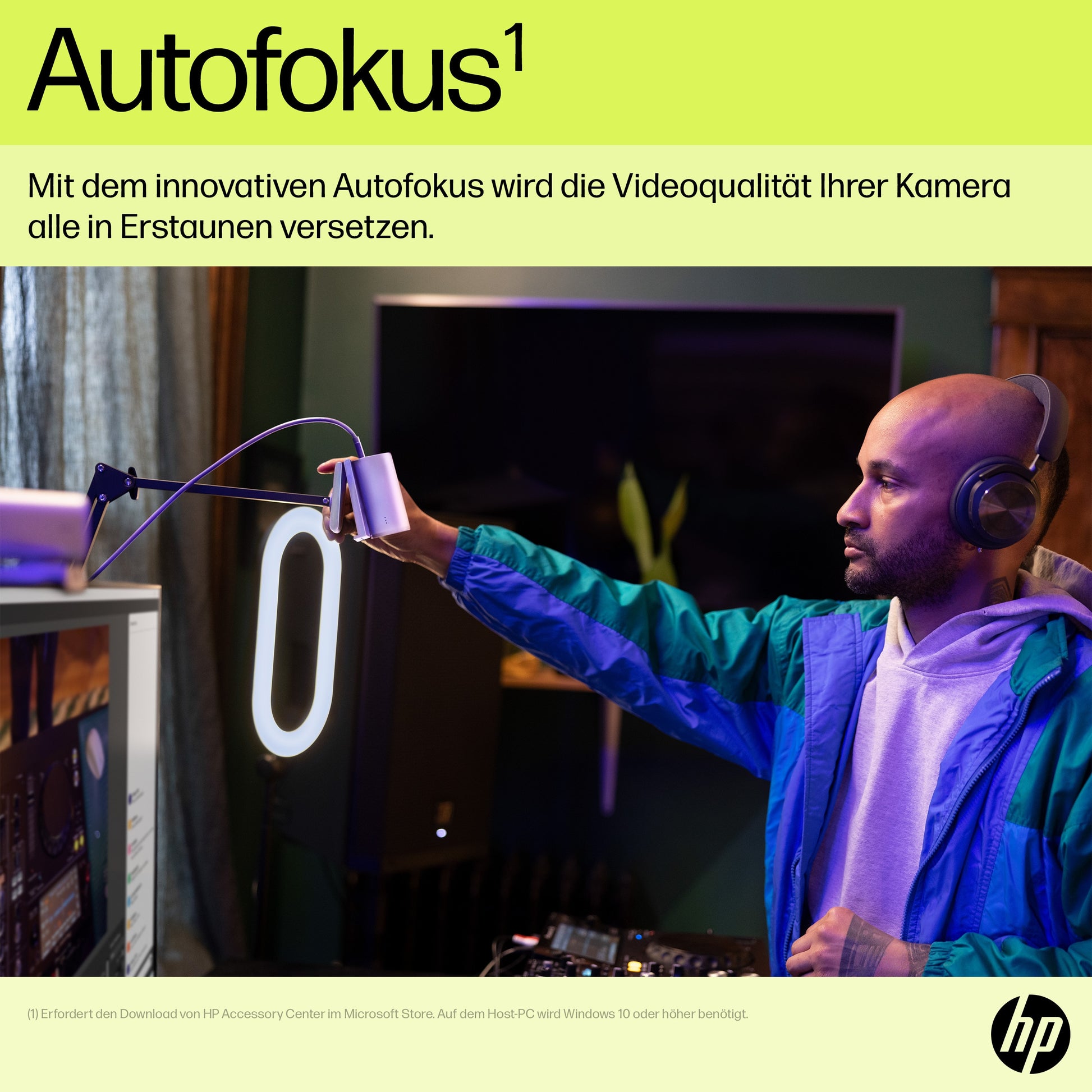HP 960 Webcam – 4K Ultra HD, 30 fps, Autofokus, USB-A – Silber