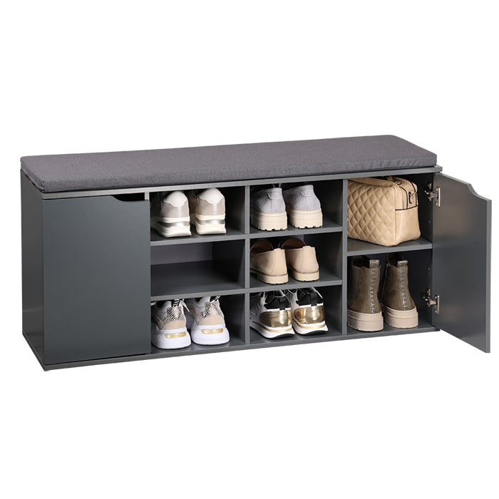 Kesper Schuhschrank – mit Sitzkissen, MDF/Holz, Anthrazit, 103,5 × 30,5 × 48 cm
