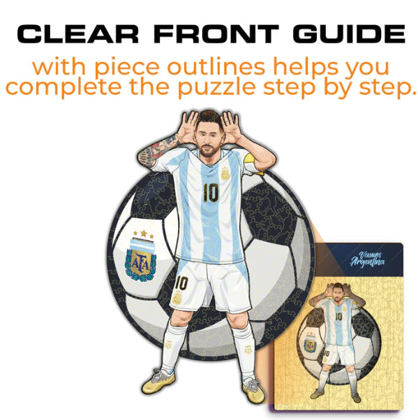 Iconic Puzzles Puzzle Lionel Messi (Argentinien) – 270 Teile – 30 × 42 cm – ab 14 J. – Holz – mehrfarbig – FSC