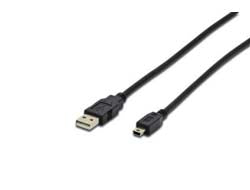Digitus USB-Kabel, USB-A zu Mini-USB, 3 m, USB 2.0