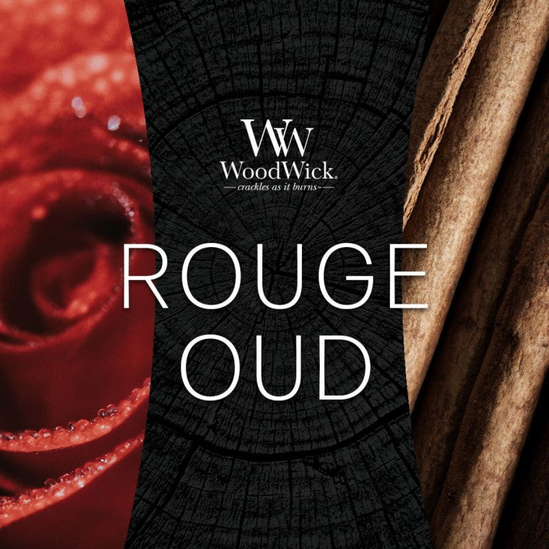 WoodWick Duftkerze Rouge Oud, sortiert, Sojawachs, parfümiert, Ø 10 cm, 18 cm, 1 Stück
