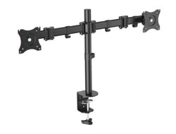 Digitus Tischhalterung, Dual, Tischklemme, bis 27", VESA 75 × 75/100 × 100 mm, 8 kg, 360° drehbar, Schwarz
