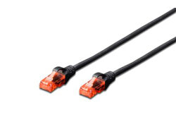 Digitus CAT 6 Patchkabel – 3 m, Schwarz, U-UTP