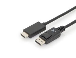 Digitus DisplayPort (Stecker) auf HDMI (Typ A) (Stecker) Adapter, DP 1.2, HDMI 2.0, 4K@60 Hz, 3 m