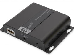 Digitus Empfänger – 4K UHD, PoE, HDMI, RJ-45, 120 m – für HDMI-Extender über CAT/IP – Schwarz, Metall