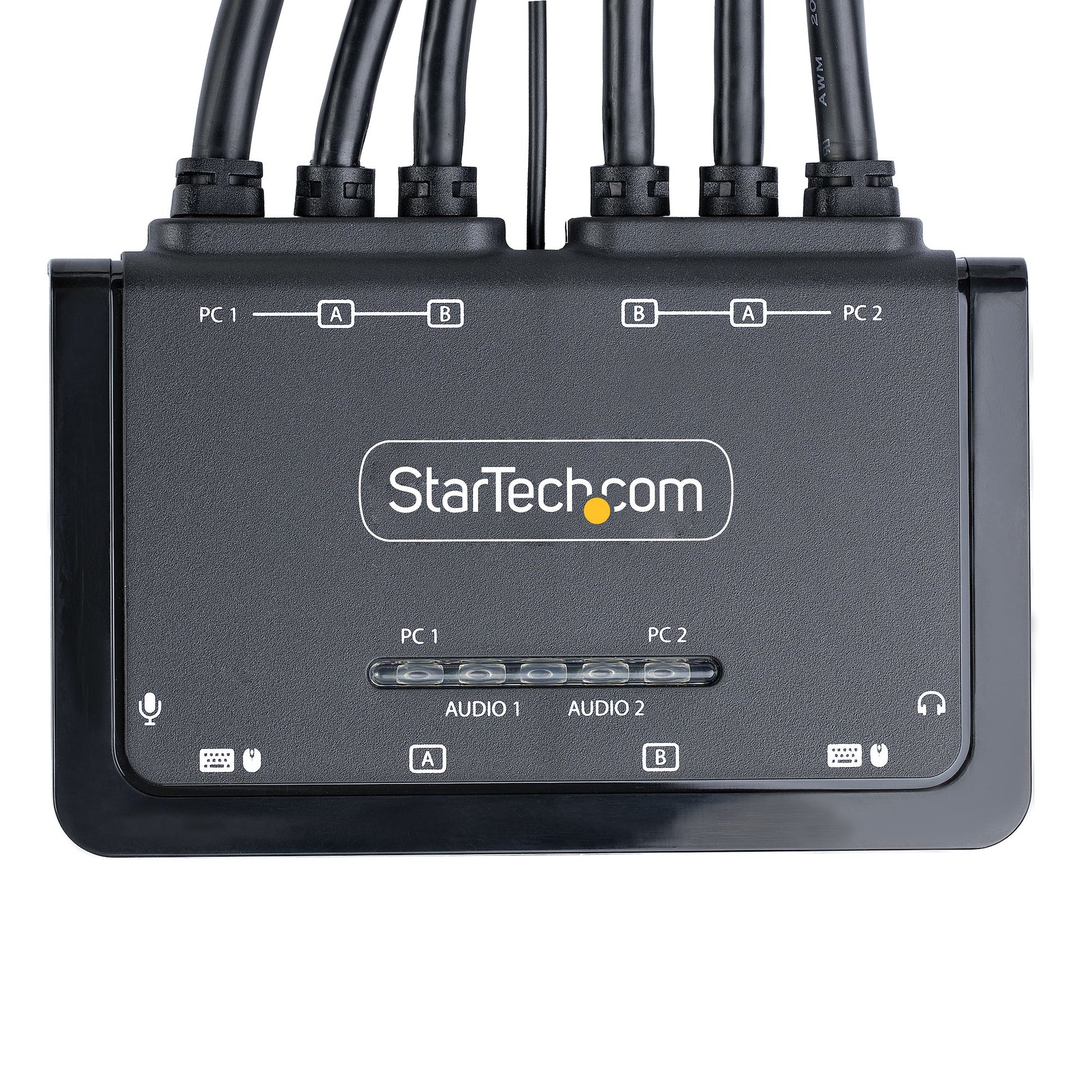 StarTech.com C2-DH46-UA2-CBL-KVM – 2-Port HDMI KVM-Switch, Dual-View – 4096 × 2160/60 Hz, USB 2.0-Hub, Audio