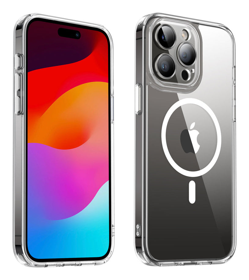 Valenta Trend MagSafe Backcover – für iPhone 15 Pro, Transparent, TPU/PC, Schutz vor Vergilbung